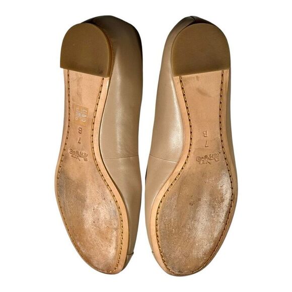 Coach Farrell Women’s Semi Matte Calf Ballet Flats Shoes Stone Size 7 - Picture 4 of 14